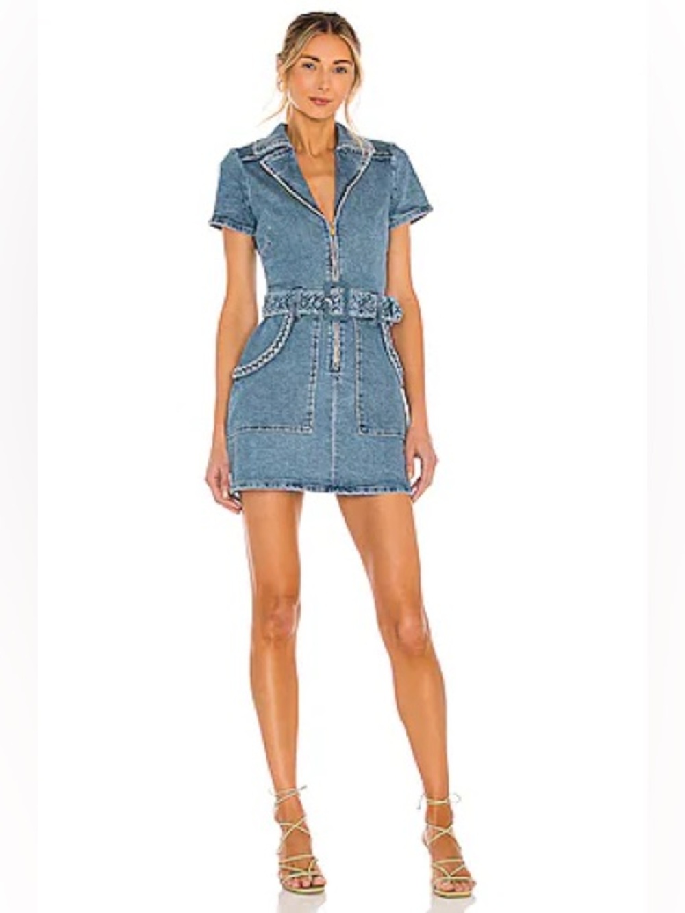 Show Me Your MuMu Outlaw Dress in Tide Blue Denim Size Medium